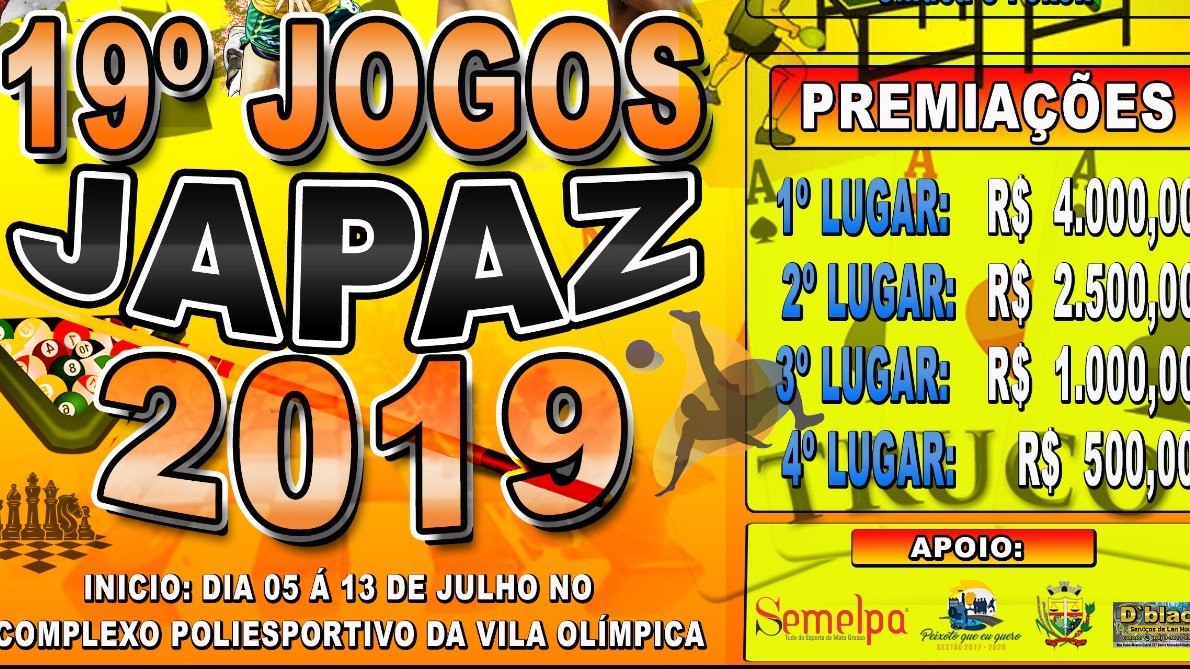 Vem aí o 19º Jogos Abertos de Peixoto de Azevedo (JAPAZ)