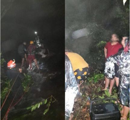 Bombeiros resgatam banhistas presos em cachoeira após tromba d'água