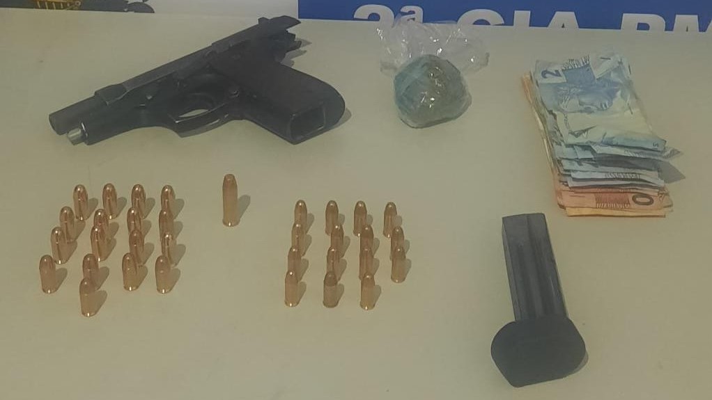 Homem é preso com arma, munições e drogas em Matupá