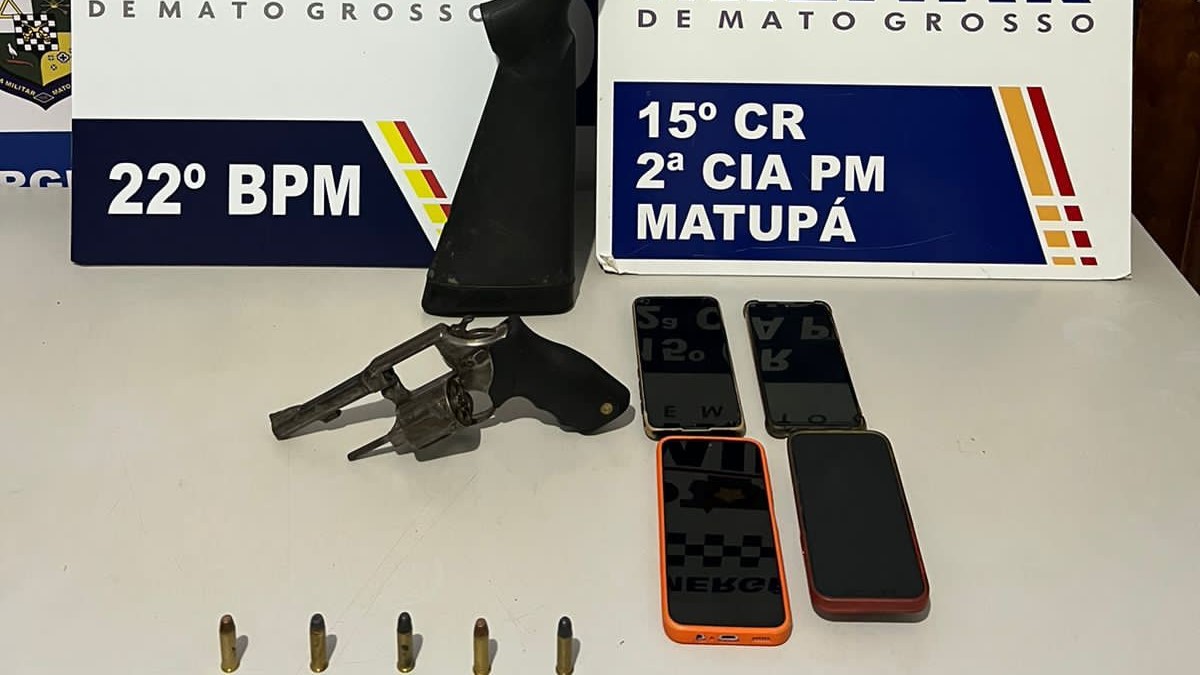Polícia Militar prende cinco pessoas e apreende armas de fogo em Matupá