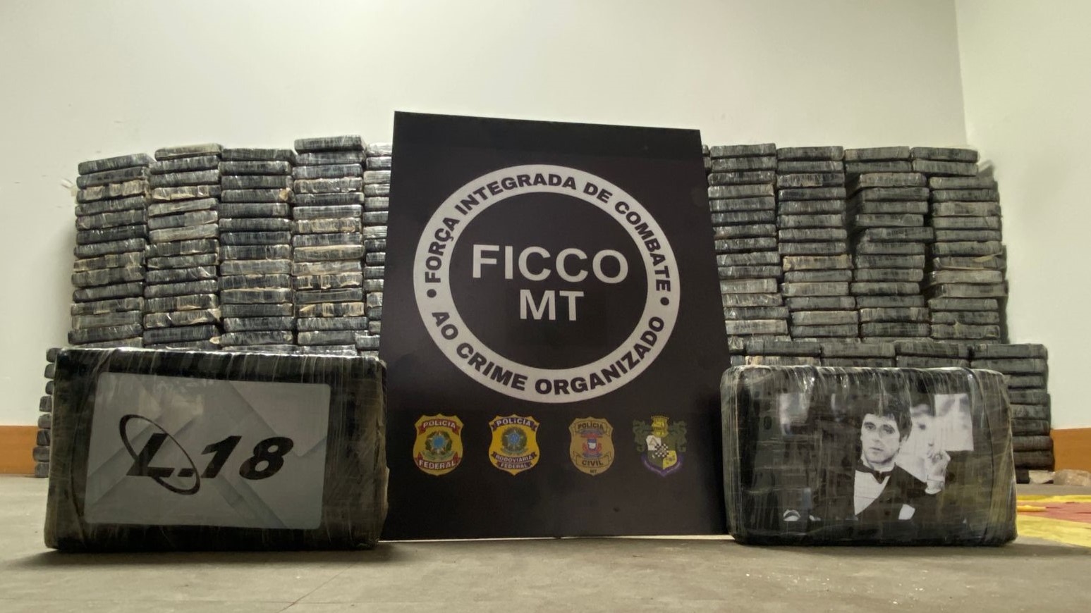 Força integrada contra crime organizado apreende uma tonelada de cocaína no norte de Mato Grosso